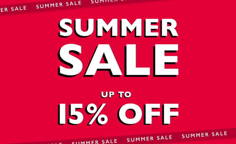 SUMMER SALE UP TO 15% OFF